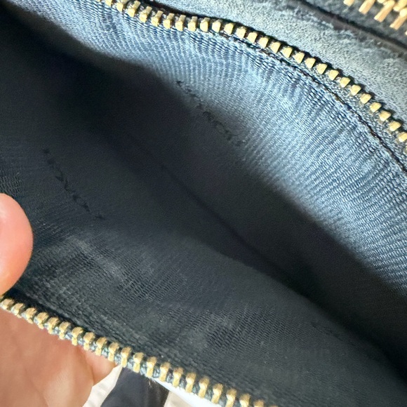 Coach Black Leather Wristlet with Gold-Tone Zip - Picture 3 of 3